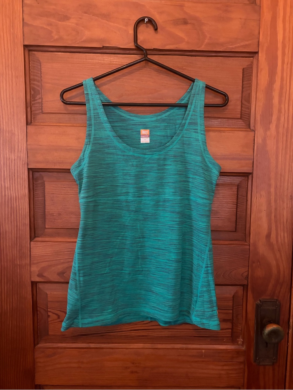 Lululemon Lucy Tank Top Teal Striped Performance Tank size M women’s activewear